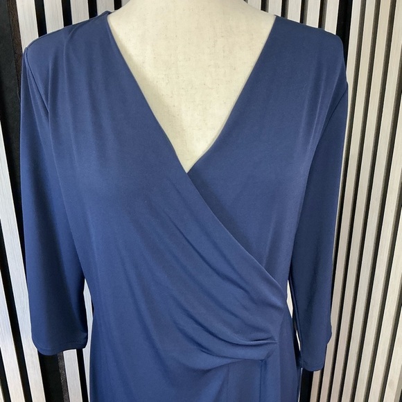 New Chico's Navy Long Sleeve Dress, Sz 1 (8-10) - Picture 3 of 4